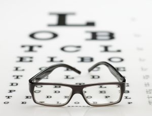 Classical spectacle on eye chart